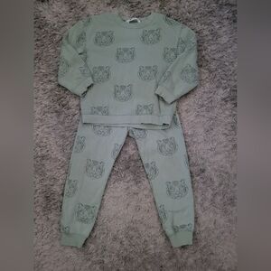 H&M Mint Tiger Print Jogger Set